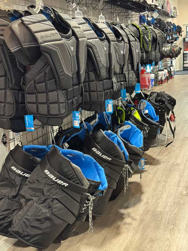 protective-hockey-gear Wall of Bauer Protective Hockey Gear